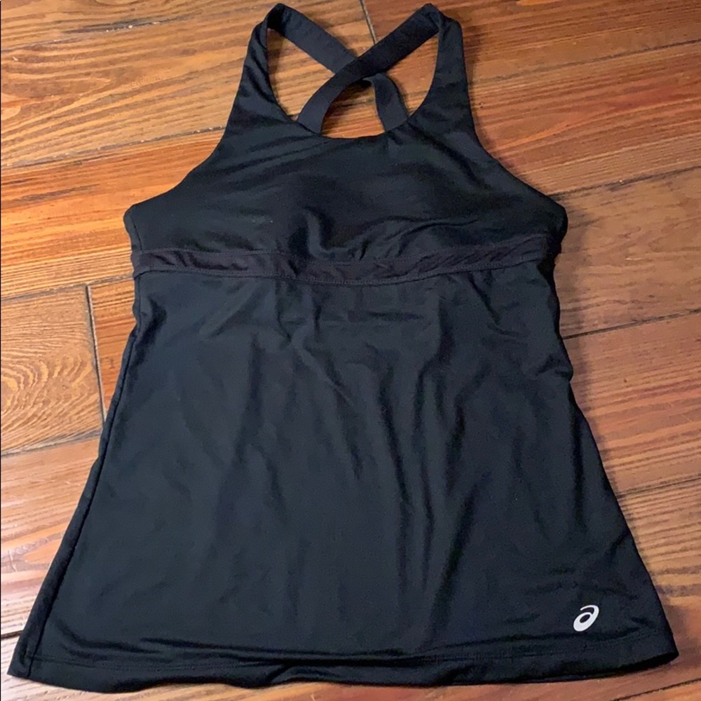 Asics black exercisd tank size small